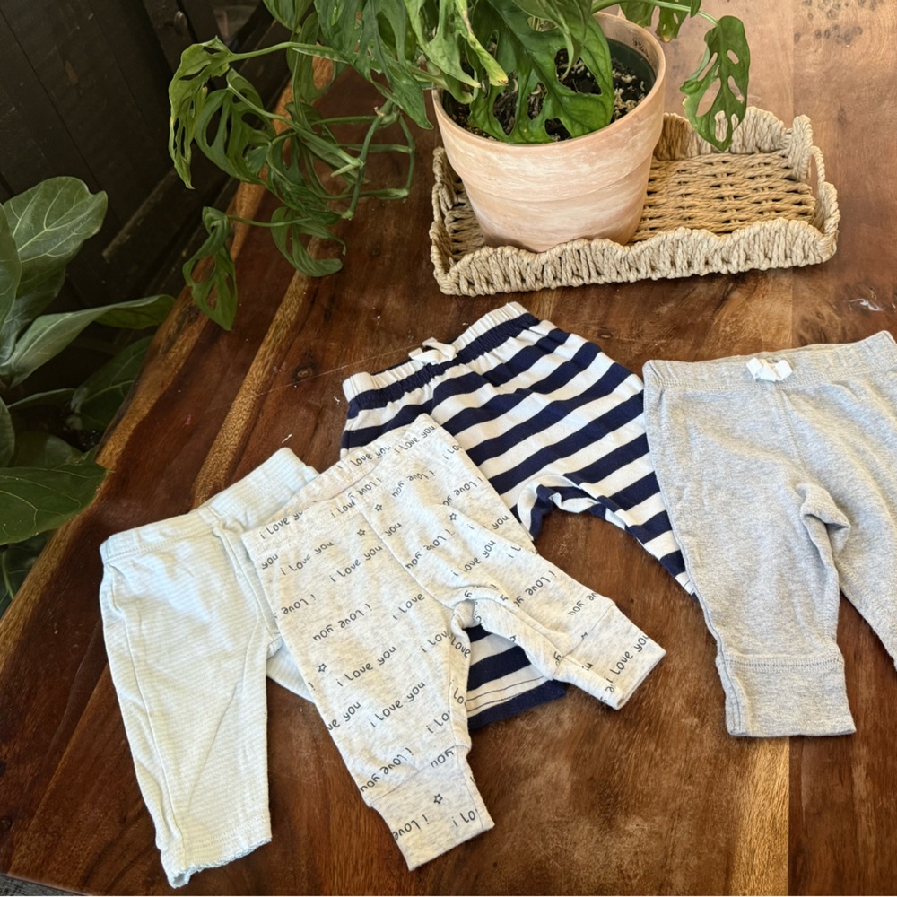 Set of Baby Pants in Gray and Blue